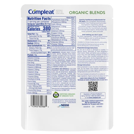 Oral Supplement Compleat® Organic Blends Plant Blend Flavor Liquid 10.1 oz. Pouch