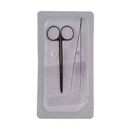 Suture Removal Kit Cardinal Health Scissor Style Handle Straight Jaw Type Sterile Single Use