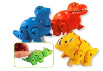 Toys Kids Love Stickers® 12 per Pack Press and Go Dino Toy 3-1/4 Inch Height