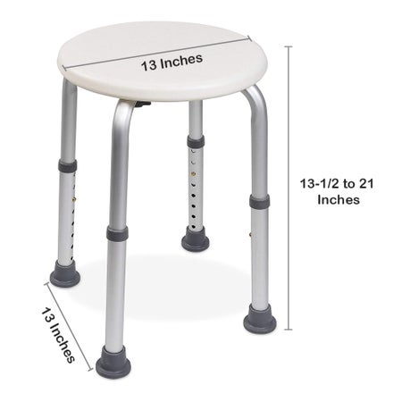 Shower Stool McKesson Without Arms Aluminum Frame Without Backrest 13 Inch Seat Width 300 lbs. Weight Capacity