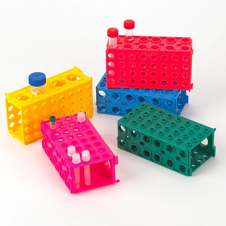 Test Tube Rack Tuffblok™ Four 50 mL Tubes, Twelve 15 mL Tubes, Thirty Two 1.5 mL Tubes, Thirty Two 0.5 mL Tubes Blue 2-2/5 X 3-4/5 X 6-3/4 Inch