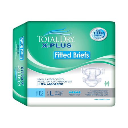 Incontinence Brief Total Dry™ X-Plus Adult X-Large Unisex Disposable Heavy Absorbency