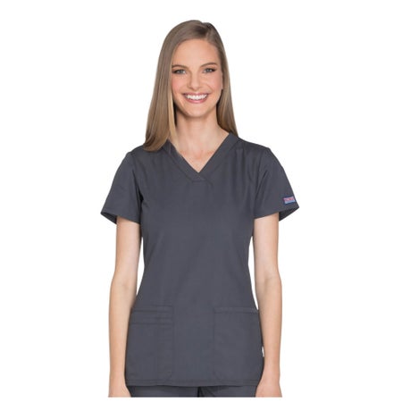 Scrub Shirt Medium Pewter 2 Pockets Short Sleeve Unisex