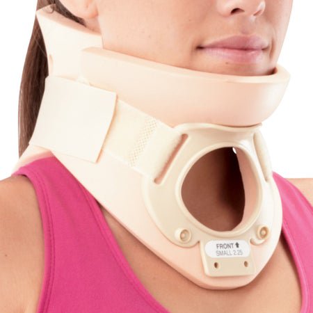 Rigid Cervical Collar Preformed Adult Medium Two-Piece / Trachea Opening 3-1/4 Inch Height