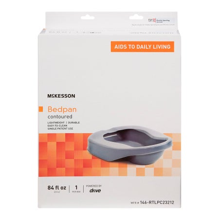 Contoured Bedpan McKesson Gray 84 oz. / 2484 mL