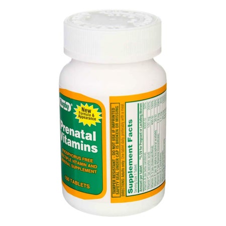 Prenatal Vitamin Supplement Rugby® PNV no.95 / Ferrous fum / Folic ac Tablet 100 per Bottle