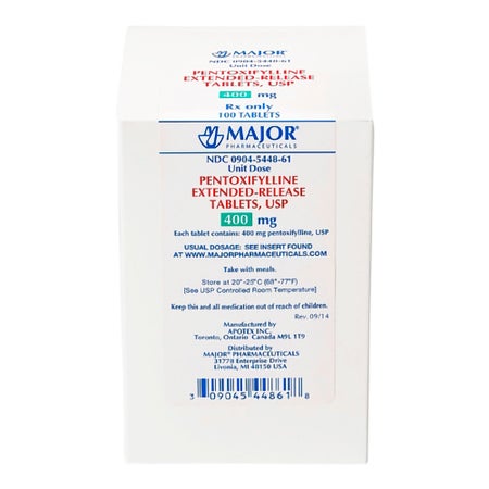 Pentoxifylline 400 mg Tablet 100 Tablets