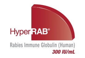 HyperRAB® Rabies Immune Globulin (Human), Preservative Free 300 IU / mL Injection 5 mL