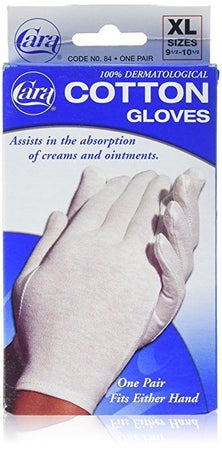 Infection Control Glove Cara X-Large Cotton White Wrist Length Hemmed Cuff NonSterile
