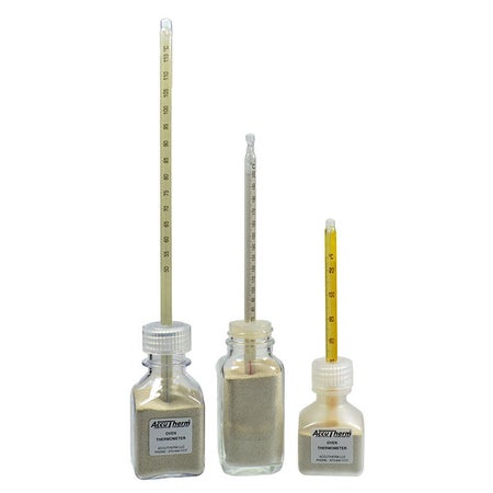Liquid-in-Glass Thermometer Thermco® Accu-Safe Celsius 20° to 130°C Partial Immersion Door / Wall Mount Does Not Require Power