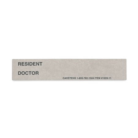Pre-Printed Label Cartens® Record Keeping Gray Cardstock Resident_Doctor_ Black Communication Label 1-1/2 X 5 Inch