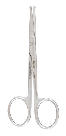 Eye Scissors Miltex® 4-1/8 Inch Length OR / Surgical Grade German Stainless Steel NonSterile Finger Ring Handle Straight Blunt Tip / Blunt Tip