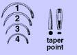 Taper Point Suture Needle Anchor™ Eye Type Size 4 Needle Single Use