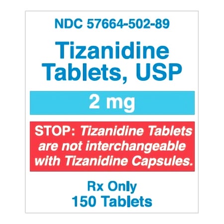 Tizanidine HCl 2 mg Tablet 150 Tablets