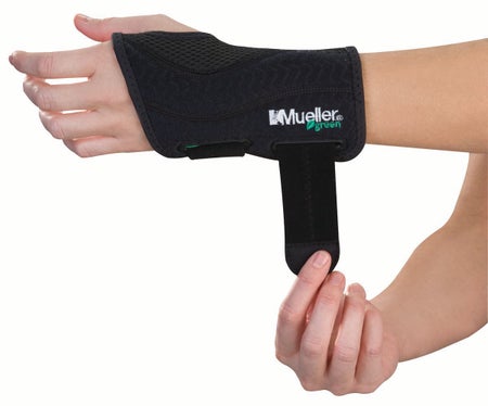 Wrist Brace Mueller® Green Plastic / Spandex Left Hand Black Large / X-Large