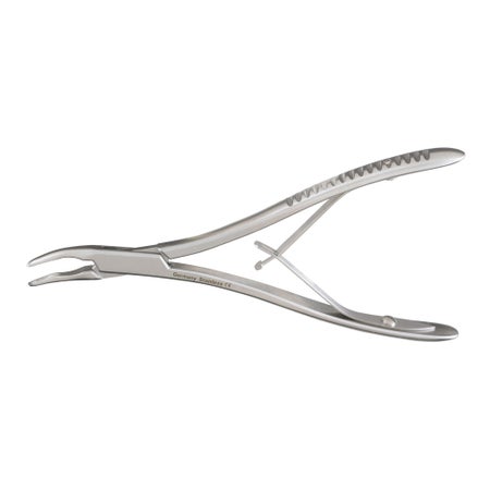 Microsurgical Rongeur McKesson Argent™ Friedman Curved, Very Delicate Double Spring Plier Type Handle 1.3 mm Bite X 5-1/2 Inch Length
