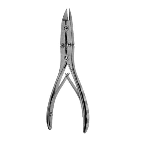 Bone Cutting Forceps McKesson Argent™ Ruskin 6 Inch Length OR / Surgical Grade German Stainless Steel NonSterile NonLocking Plier Handle Straight Cutting Beak Tips