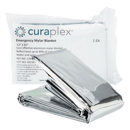 Emergency Blanket Curaplex® 52 X 82 Inch Mylar / Aluminum Silver