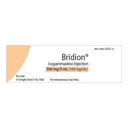 Bridion® Sugammadex Sodium 500 mg / 5 mL Injection 5 mL