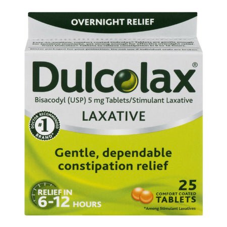 Laxative Dulcolax® Tablet 25 per Box 5 mg Strength Bisacodyl USP