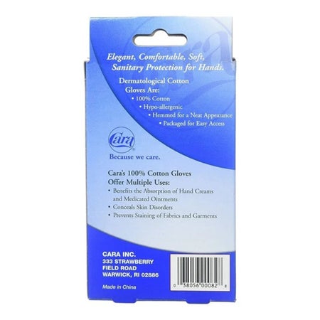 Infection Control Glove Cara Medium Cotton White Wrist Length Hemmed Cuff NonSterile