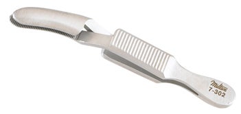Serrefine Forceps Miltex® Dieffenbach 2-3/8 Inch Length OR / Surgical Grade German Stainless Steel NonSterile NonLocking Thumb Handle Curved Fine, Serrated Tips