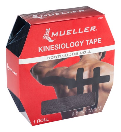 Kinesiology Tape Mueller® Black 2 Inch X 32 Yard Cotton NonSterile