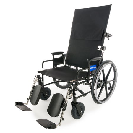 Bariatric Reclining Wheelchair Regency XL 2000 Heavy Duty Dual Axle Desk Length Arm Elevating Legrest Black Upholstery 22 Inch Seat Width Adult 700 lbs. Weight Capacity