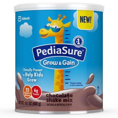 Pediatric Oral Supplement PediaSure® Grow & Gain Shake Mix Chocolate Flavor 14.1 oz. Can Powder Protein