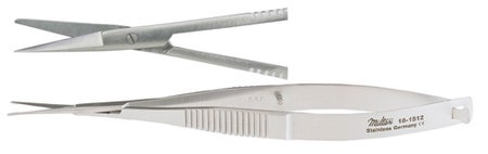 Iris Scissors Miltex® Noyes 4-1/2 Inch Length OR / Surgical Grade German Stainless Steel NonSterile Thumb Handle Straight Sharp Tip / Sharp Tip