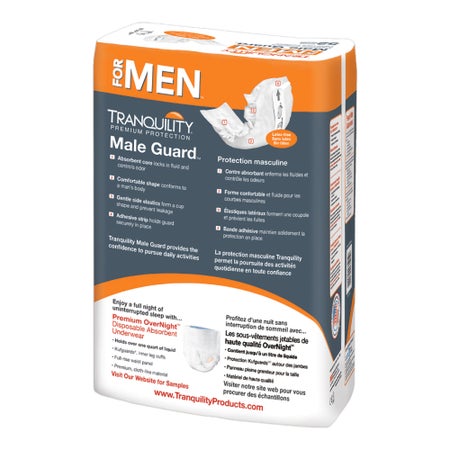 Bladder Control Pad Tranquility® Male Guard™ 5-1/4 X 12-1/4 Inch Length Heavy Absorbency Super Absorbent Core One Size Fits Most