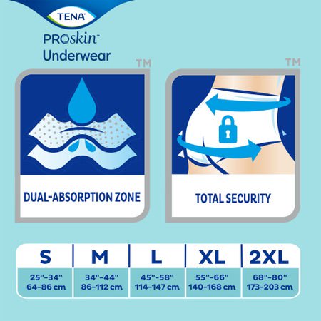 Absorbent Underwear TENA® ProSkin™ Extra Pull On with Tear Away Seams Adult 2X-Large Unisex Disposable Moderate Absorbency