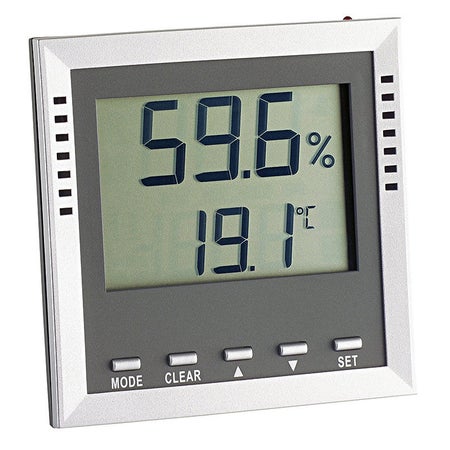 Digital Thermometer / Hygrometer with Alarm Thermco® Fahrenheit / Celsius -40° to 158°F (-40° to 70°C) Battery Operated