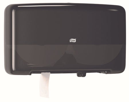 Toilet Tissue Dispenser TorkSelect™ Elevation Black Plastic Manual Double Roll Wall Mount