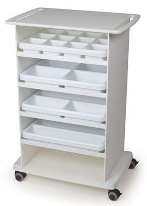 Multipurpose Storage Cart Insight® EPVC Sintra Frame 15-3/4 W X 23-3/4 D X 34-3/5 H Inch White