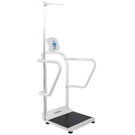 Physician Scale with Height Rod Health O Meter® LCD Display 1000 lbs. / 454 kg Capacity White AC Adapter / Battery Operated