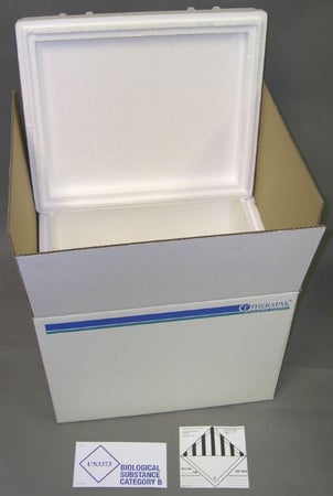 Insulated Shipper Therapak® 14 X 16 X 18 Outer Dimensions, 11 X 13 X 16 Inner Dimensions For Transporting Biological Substance Category B Specimens