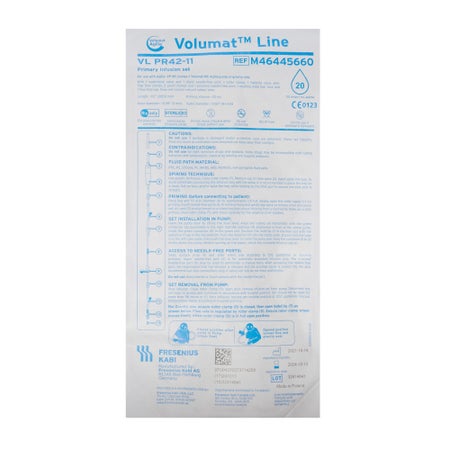 IV Pump Set Volumat™ MC Agilia Pump 2 Ports 20 Drops / mL Drip Rate Without Filter 112 Inch Tubing Solution