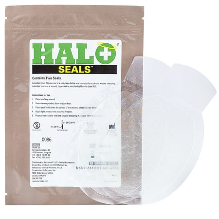 Chest Wound Seal Halo™ 5-1/2 X 6-1/2 Inch 2 per Pack NonSterile