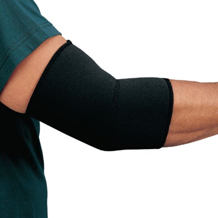Elbow Sleeve With Strap Rolyan® Small Pull-On Left or Right Elbow 9 to 10 Inch Elbow Circumference Black