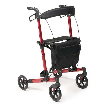 4 Wheel Rollator Lumex® Allura LX Apple Red Adjustable Height / Folding Aluminum Frame
