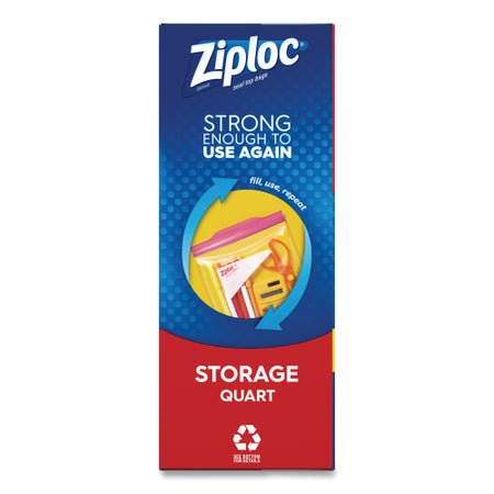 Reclosable Bag Ziploc® 7 X 7-7/16 Inch Plastic Clear / White Block Zipper Closure