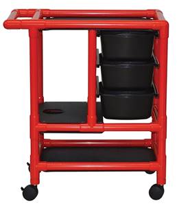 Medical Crash Cart PVC Frame 31-1/2 X 20 X 36-1/2 Inch Red