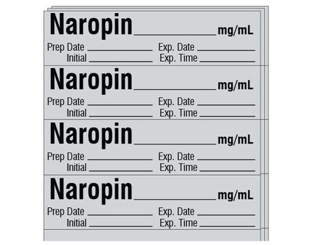 Drug Label Shamrock Anesthesia Label Tape Naropin_mg/mL Gray 1/2 X 1 Inch