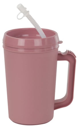 22 oz. Plastic Insulated Drinking Mug Mauve Reusable