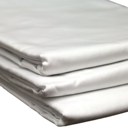 Bed Sheet Flat 66 X 104 Inch White 55% Cotton / 45% Polyester Reusable