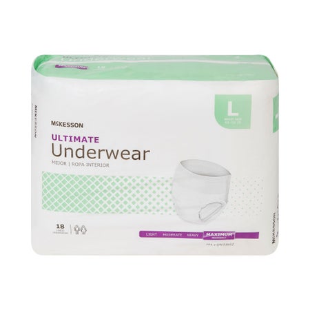 Absorbent Underwear McKesson Pull On with Tear Away Seams Adult Large Unisex Disposable Heavy Absorbency