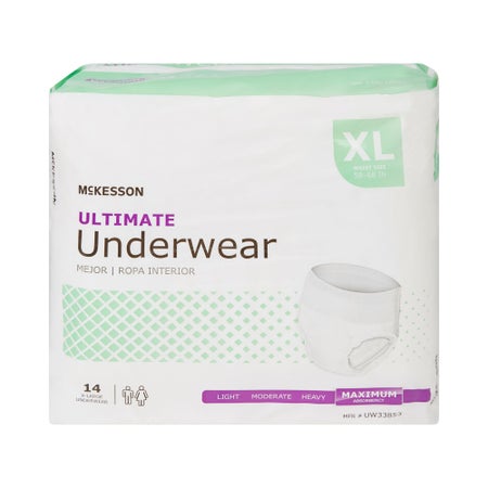 Absorbent Underwear McKesson Pull On with Tear Away Seams Adult X-Large Unisex Disposable Heavy Absorbency