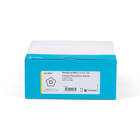 Ostomy Barrier SenSura® Mio Convex Flip Precut, Extended Wear Elastic Adhesive 70 mm Flange Yellow Code System 1-3/4 Inch Opening