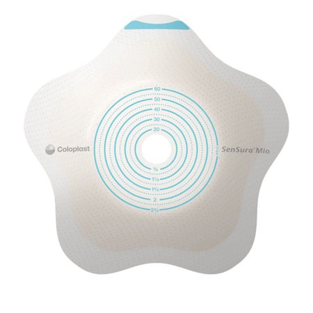 Ostomy Barrier SenSura® Mio Convex Flip Trim to Fit, Extended Wear Elastic Adhesive 50 mm Flange Red Code System 3/8 to 1-3/4 Inch Opening